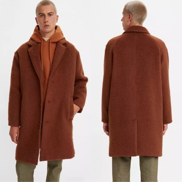 Levi’s Men’s Wool Blend Oversized Slouch Overcoat Jacket Size X-Large NWT - Picture 1 of 16